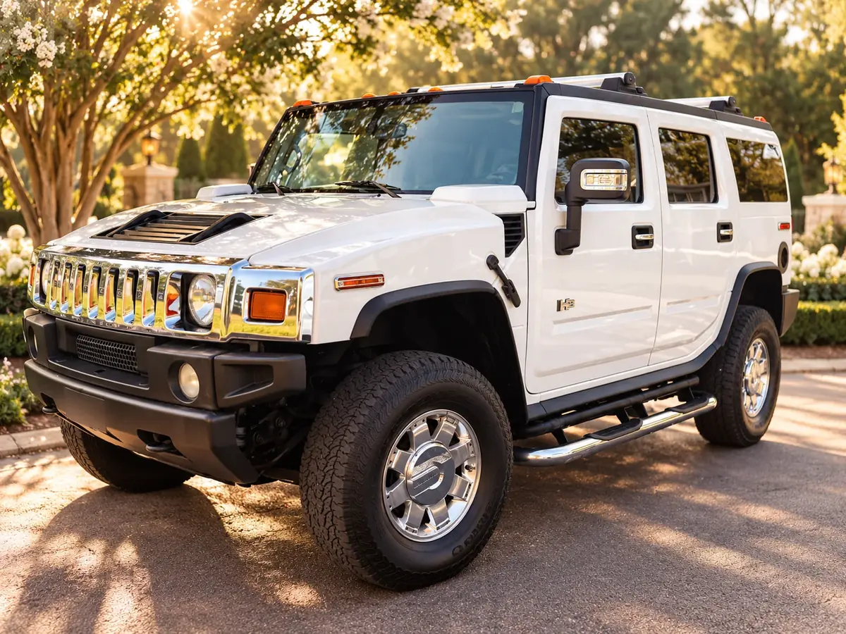 La Perla Blanca white Hummer H2 wedding photo experience
